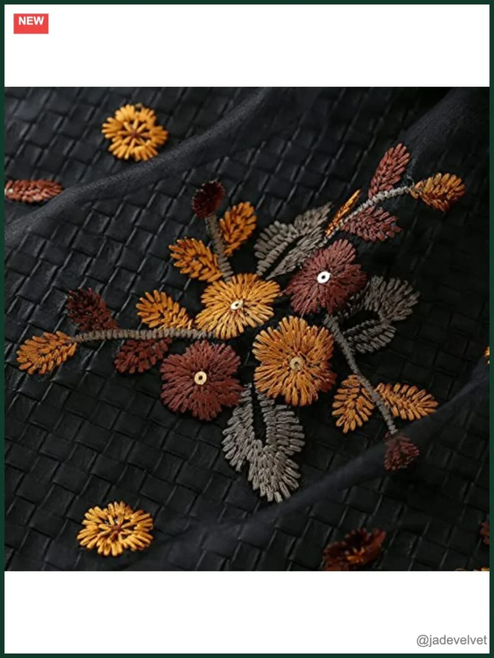 Silk Blend Embroidered Fashion Scarf Lightweight Shawl Wrap